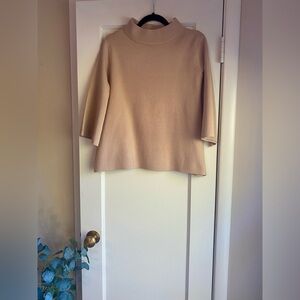 Rielle Boat Neck Sweater with 3/4 Sleeve; Color Beige, Size XS